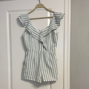 She + Sky mint and white romper